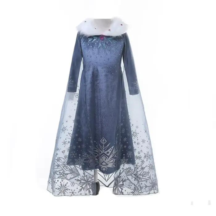 Robe Elsa pour filles, vêtements de fête Cosplay, imprimé reine des neiges Anna, robe de princesse d'anniversaire, Costume pour enfants, nouvelle collection 2024
