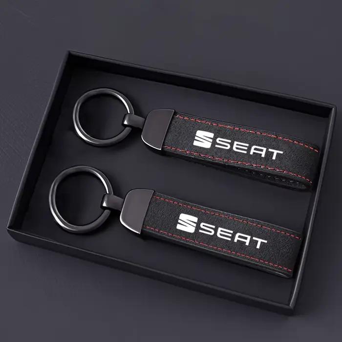 Porte-clés en daim pour voiture, pour Seat Leon Ibiza Ateca Arona Cordoba Toledo Altea Alhambra Arosa Exeo Mii Tarraco, accessoires automobiles