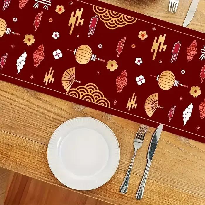 Chemin de Table en Lin pour Nouvel An Chinois