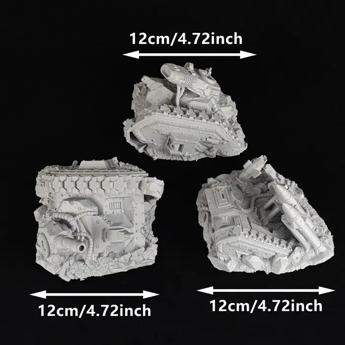 Véhicule blindé - Modèle imprimé en 3D - Scène de ruines de véhicule armé d'artillerie - Miniature - Aménagement de terrain tactique