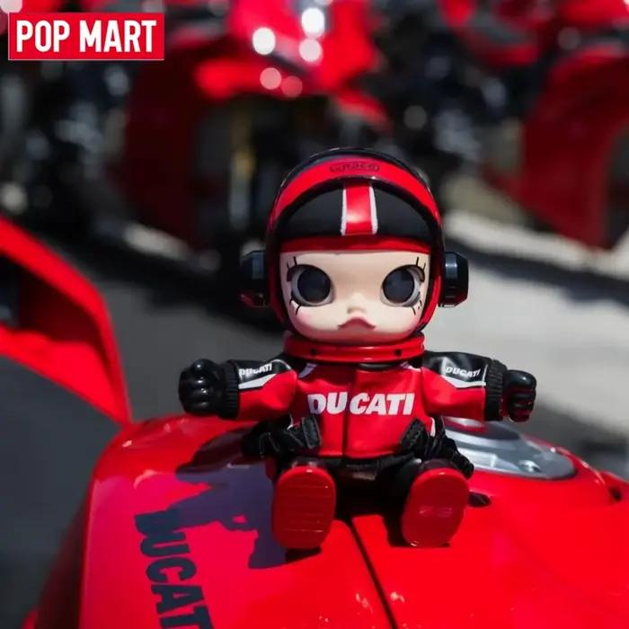 Figurine d'action authentique POP MART MEGA SPACE MOLLY × DUCATI Series, pendentif, ornement, collection, jouets mignons, cadeau surprise