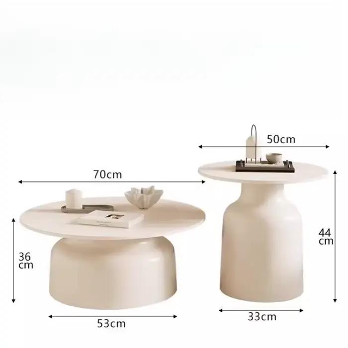 Tables basses rondes blanches ornements livres salle à manger maquillage Table basse Design De luxe