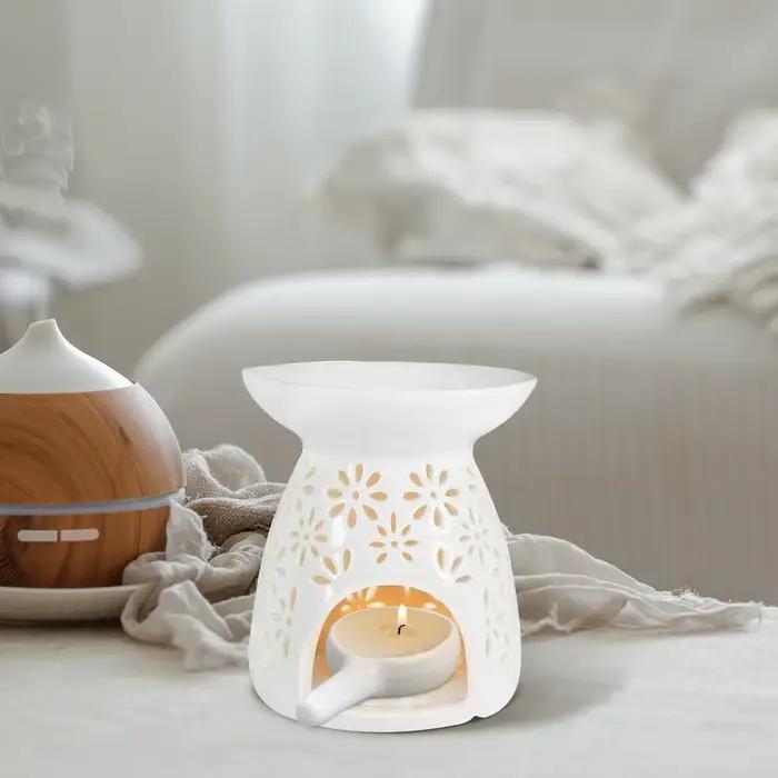 Bougeoir en céramique avec poignée, Eva à huile, diffuseur de parfum, décoration de la maison, tour d'encens
