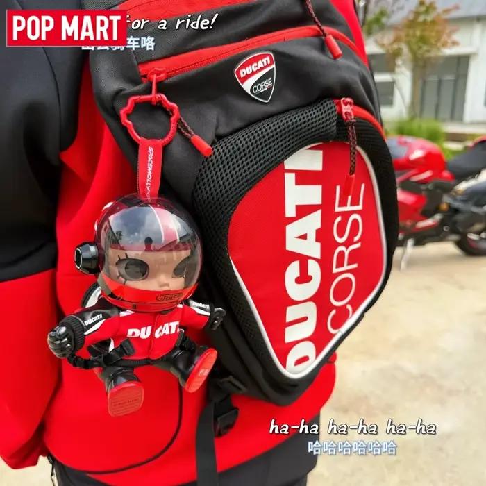 Figurine d'action authentique POP MART MEGA SPACE MOLLY × DUCATI Series, pendentif, ornement, collection, jouets mignons, cadeau surprise