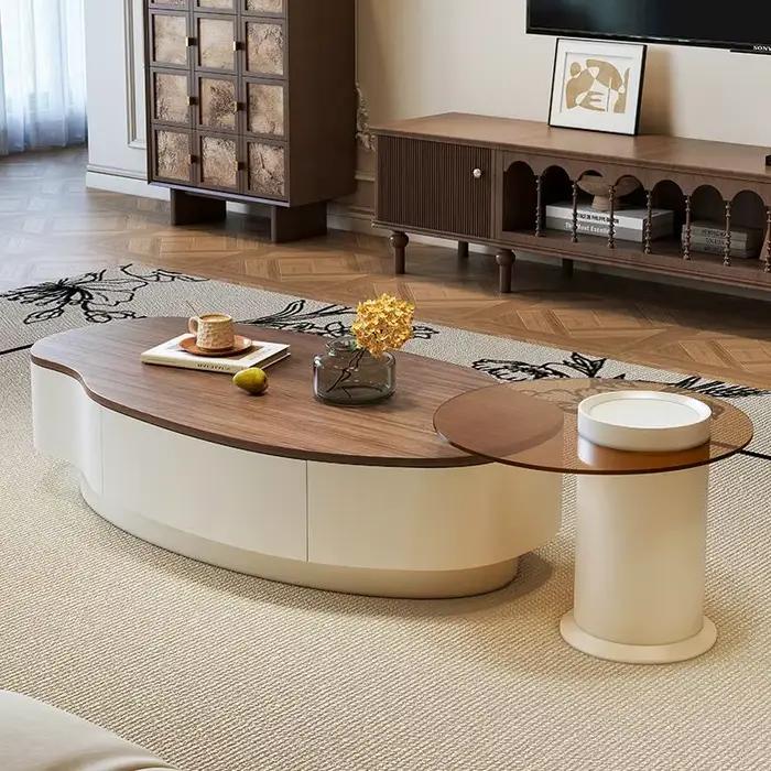 Table Basse minimaliste moderne européenne classique ovale Table Basse tendance Table De beauté élégante Basse De Salon meubles De maison