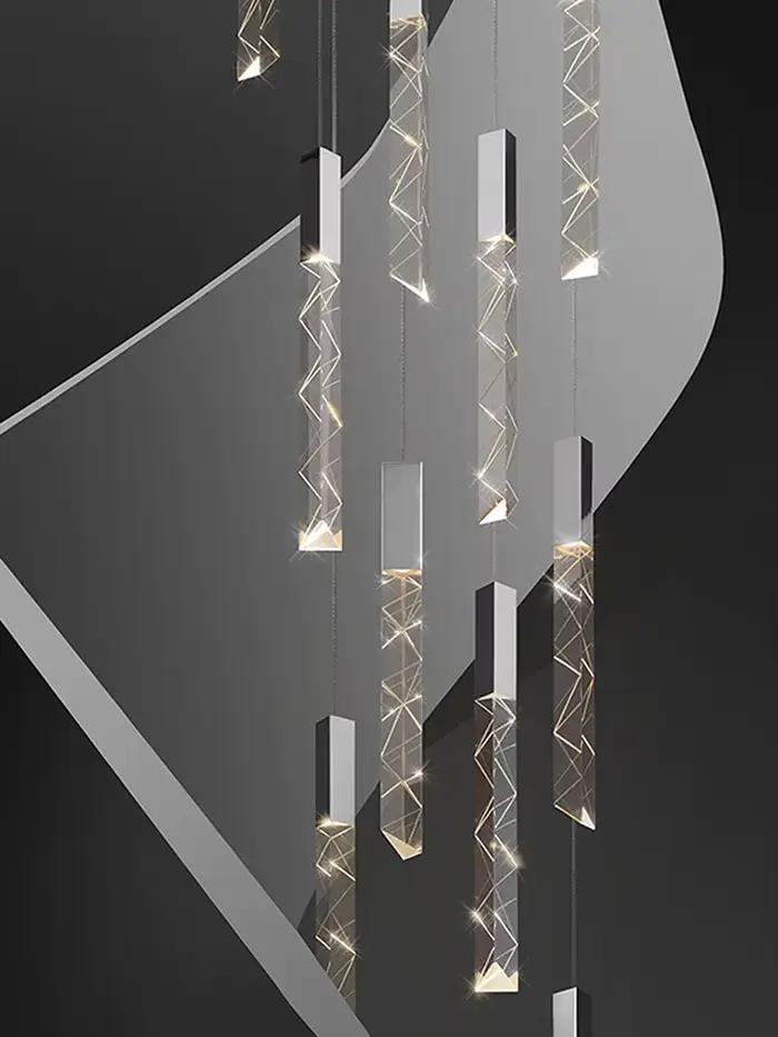 Plafonnier Led suspendu en cristal au design créatif