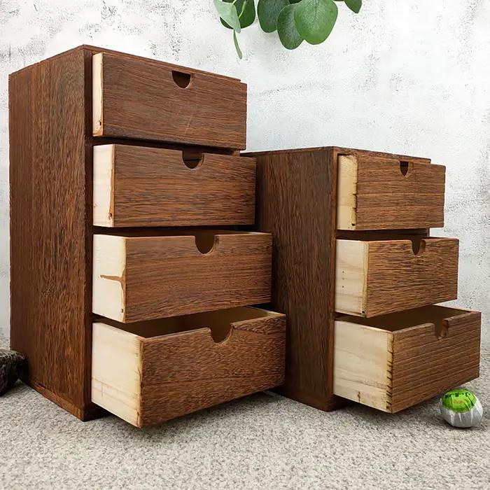 MELWooden-Petite boîte de rangement décorative, idéale pour le bureau