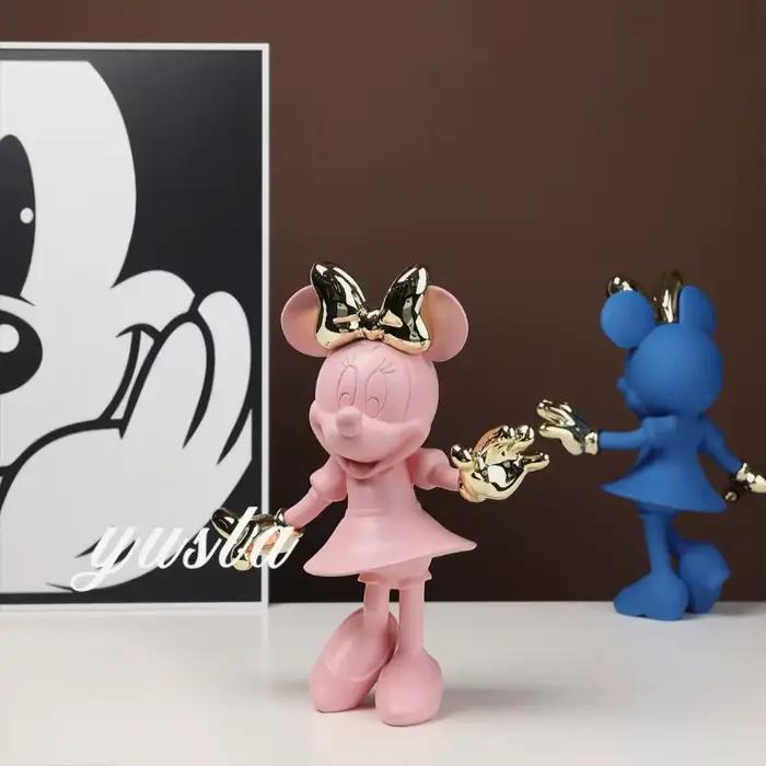 Figurine d'action Minnie Mouse, Ornements simples et modernes, Collection de jouets modèles tendance, Statues de Mickey