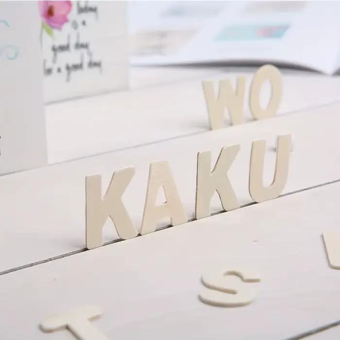 130 lettres artisanales en bois saines non peintes