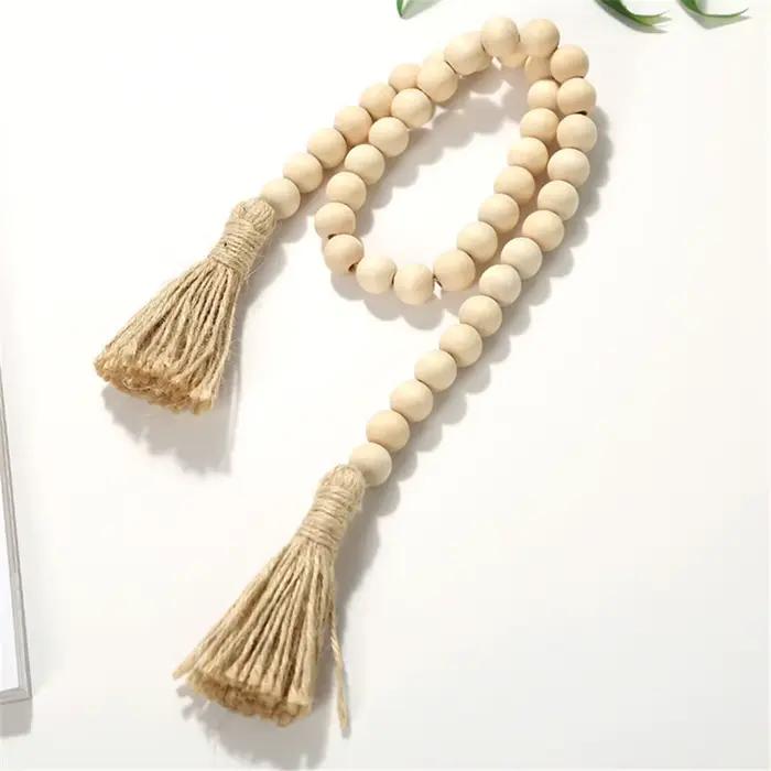 Guirxiété de perles de bois faite à la main pour la décoration de la maison de ferme