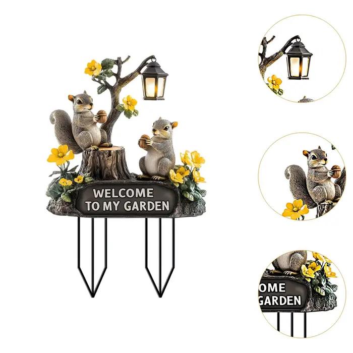 Piquet de jardin décoratif d'écureuil
