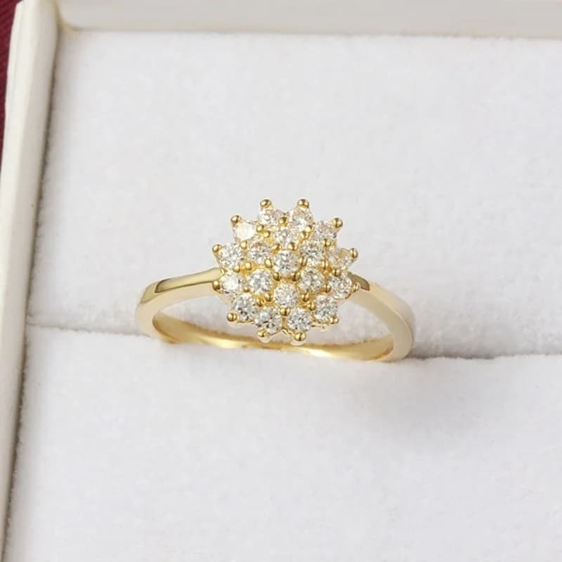 Bague en or jaune 14 carats avec diamant de 1,5 Carats pour femmes, bague de fiançailles de luxe, pi
