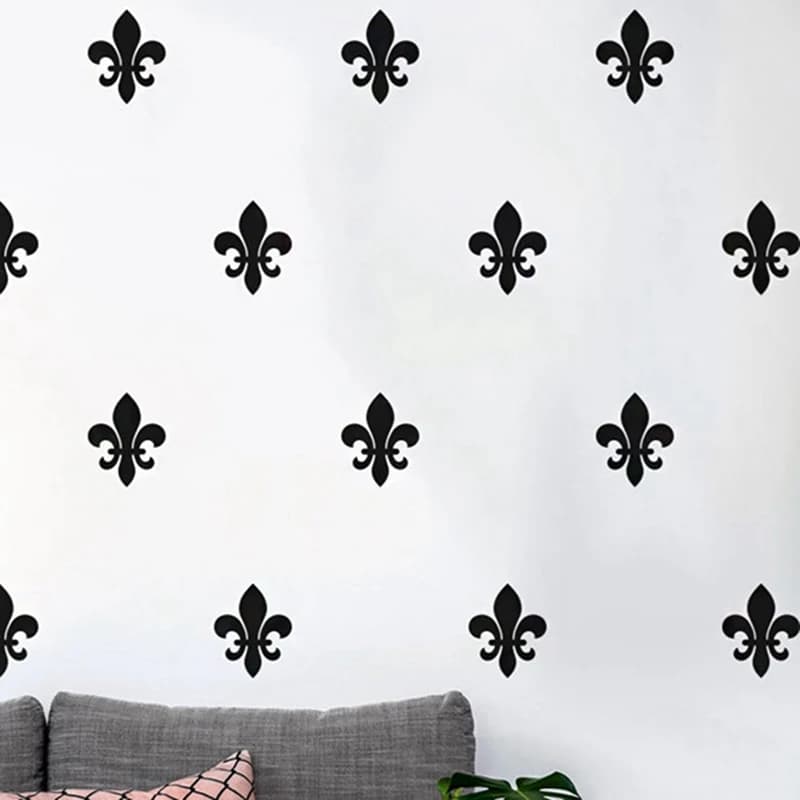 Autocollant mural Floral Fleur De Lis, autocollant mural en vinyle à motif artistique De style franç