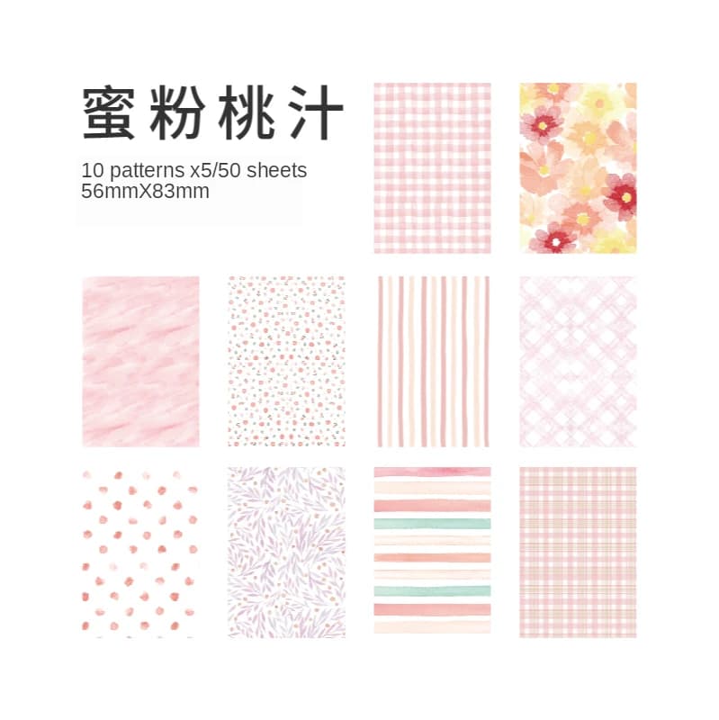 Yoofun-Papier matériel source pour scrapbooking, bloc-notes innovant, déco mémo, 10Deisgn, 50 pièces