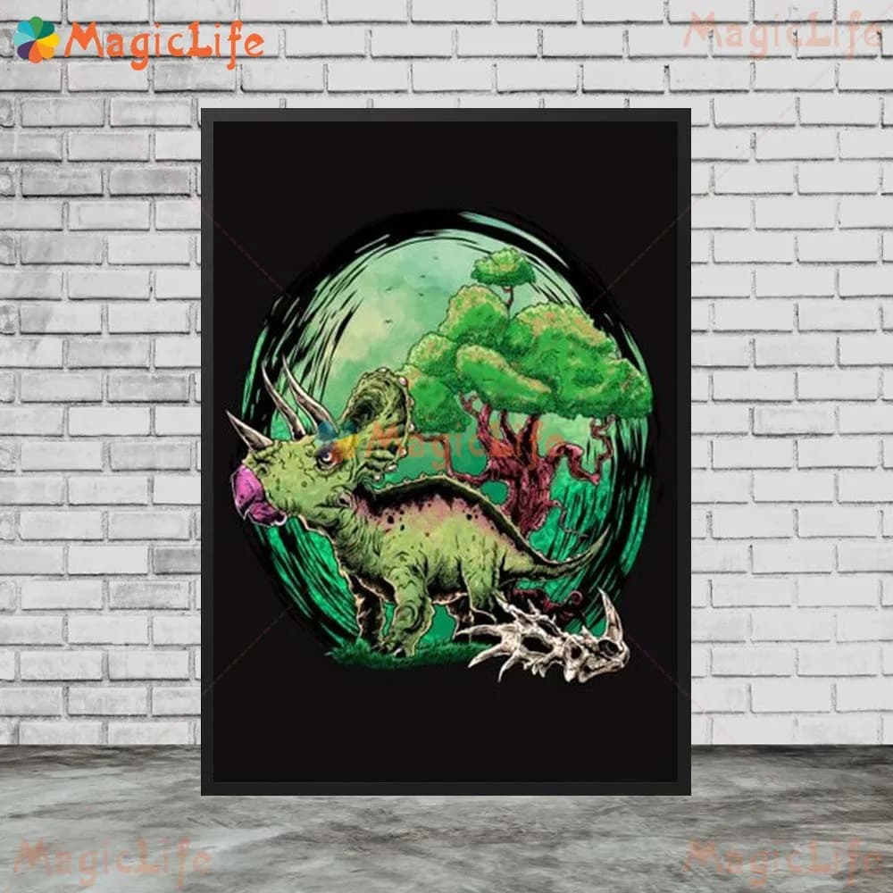 Affiches de dinosaures jurassiques couleur dessin animé dinosaure, images murales nordiques pour sal