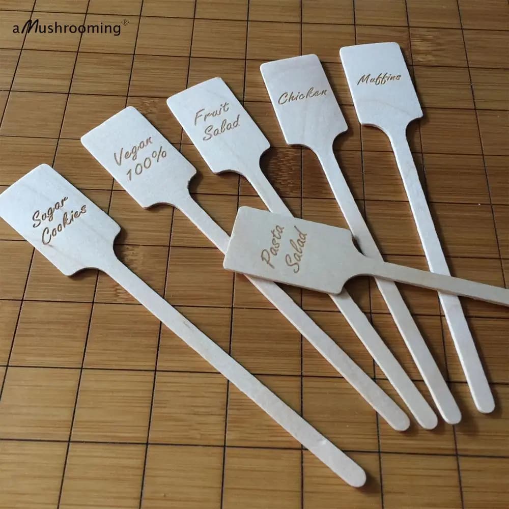 Bâtons en bois personnalisés pour décoration de gâteaux, panneaux alimentaires, marqueurs, rustique,