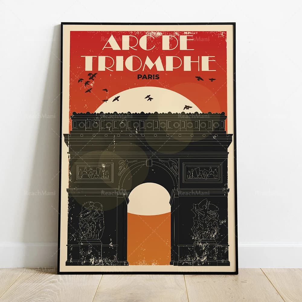 New York-États-Unis-Retro City-Statue des libérateurs-Affiche de voyage