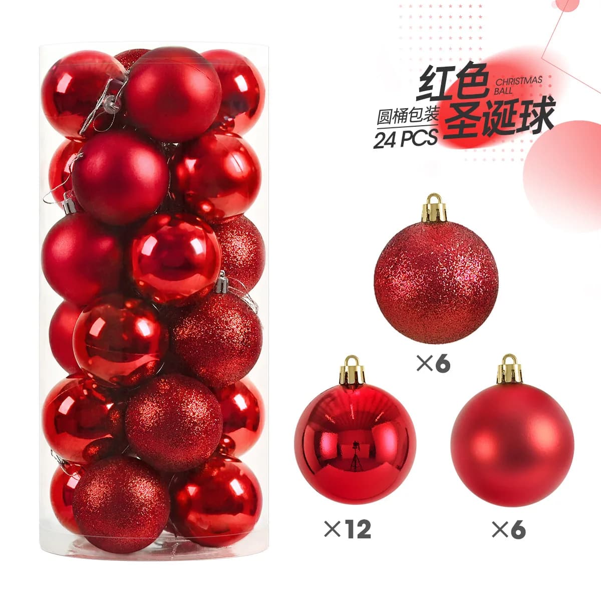 24 pièces décor d'arbre de noël boule de noël fête noël suspendus pendentifs maison nouvel an noël N