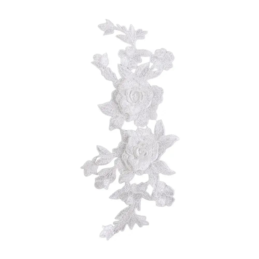 Applique en tissu de dentelle faite à la main en forme de rose pour la décoration de vêtements, patc