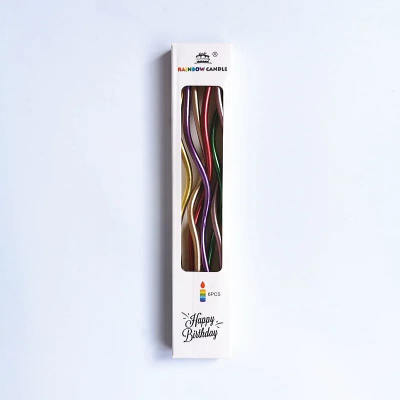 Bougies à gâteau incurvées, 6 pièces/ensemble, décoration de gâteaux, anniversaire, réception-cadeau