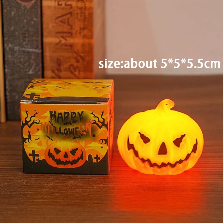 Lanterne citrouille bougie Halloween crâne fantôme visage lampe enfants cadeau pour chambre jardin f