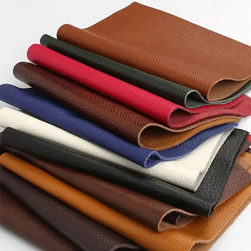 Lot de 6 feuilles de cuir multicolores en cuir de vachette, idéales pour les projets de bricolage, s