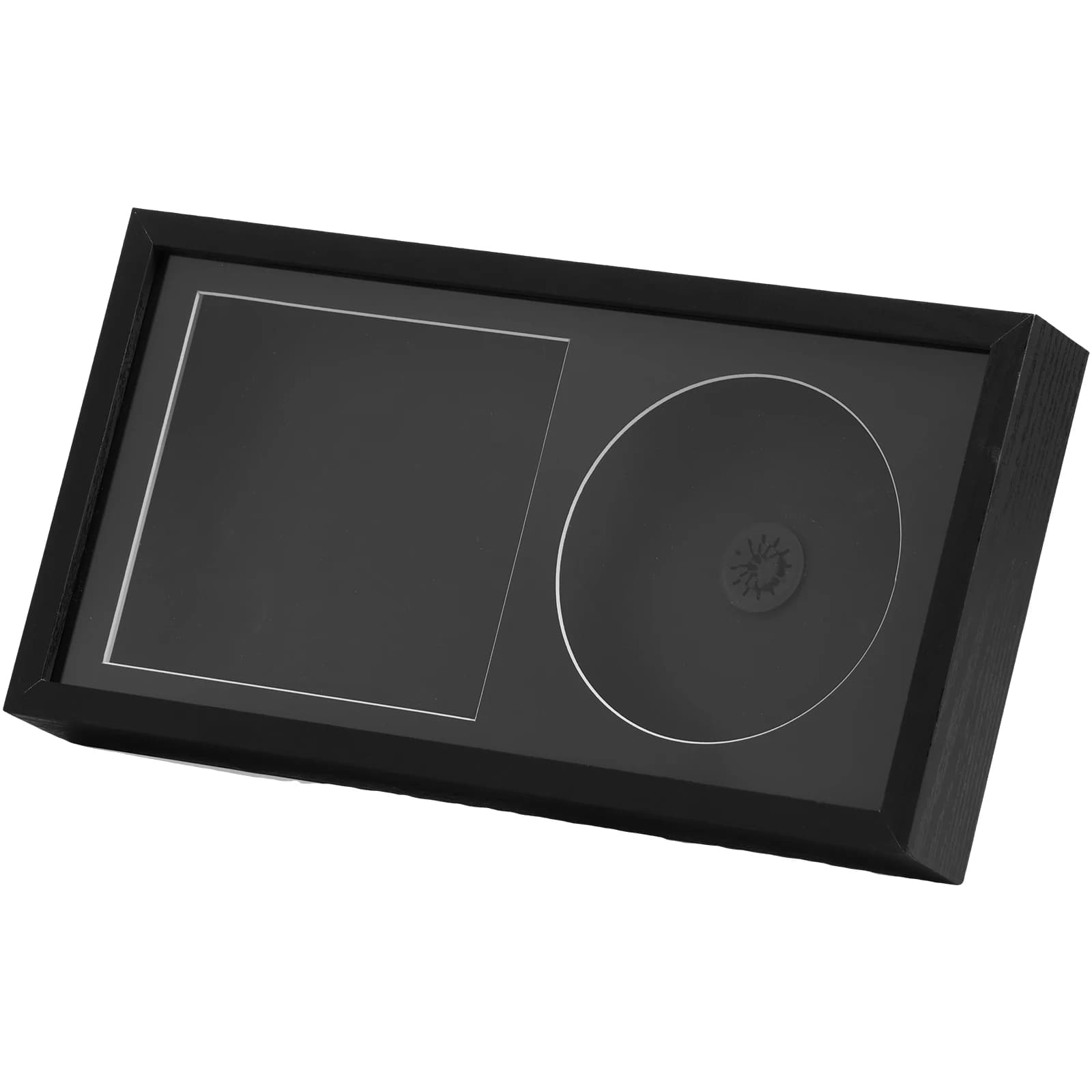 Cadre de présentation CD en bois avec support mural, boîte de rangement pour disques et CD, élégant