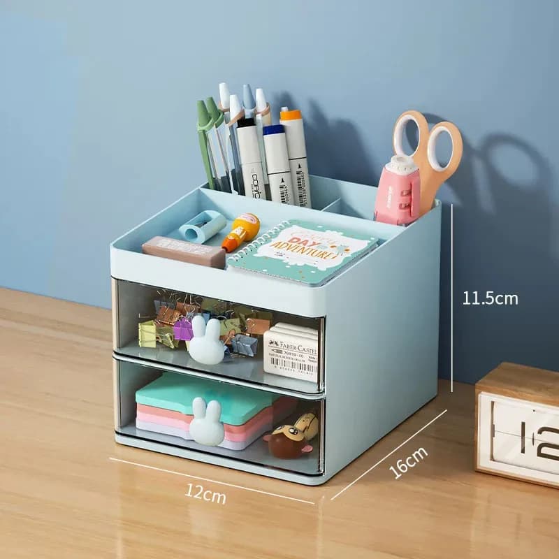 Petite boîte de rangement de bureau avec MEL, outil de maquillage, carte de visite, stylo, crayon, t