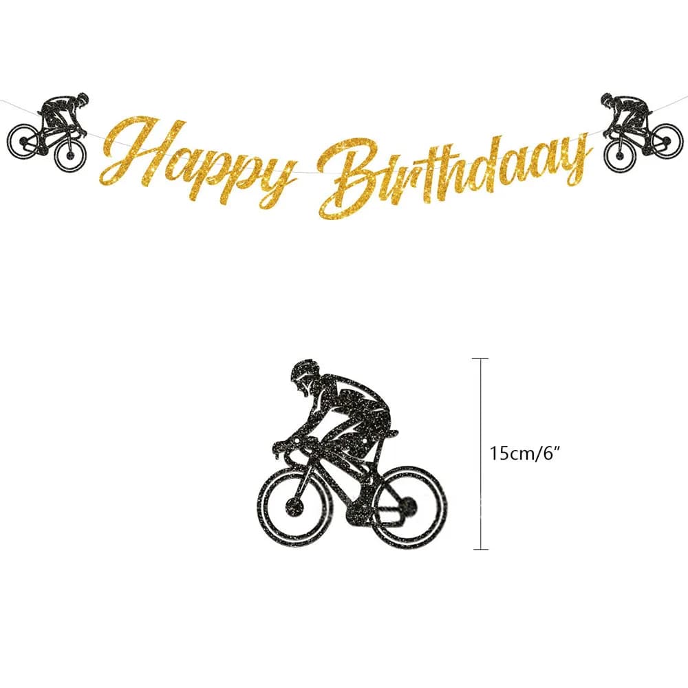 Décor de fête d'anniversaire de vélo, bannière de vélo, ballons en Latex, décoration de gâteau, modè