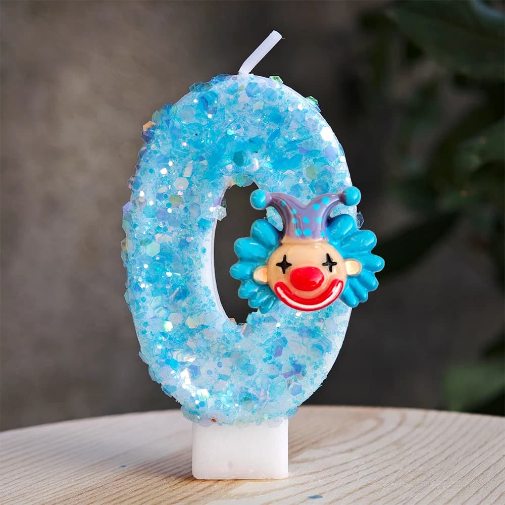 Bougie Thème Cirque Clown Mignon Chiffres 0-9 Décoration de Gâteau Personnages Enfants Cadeaux Anniv