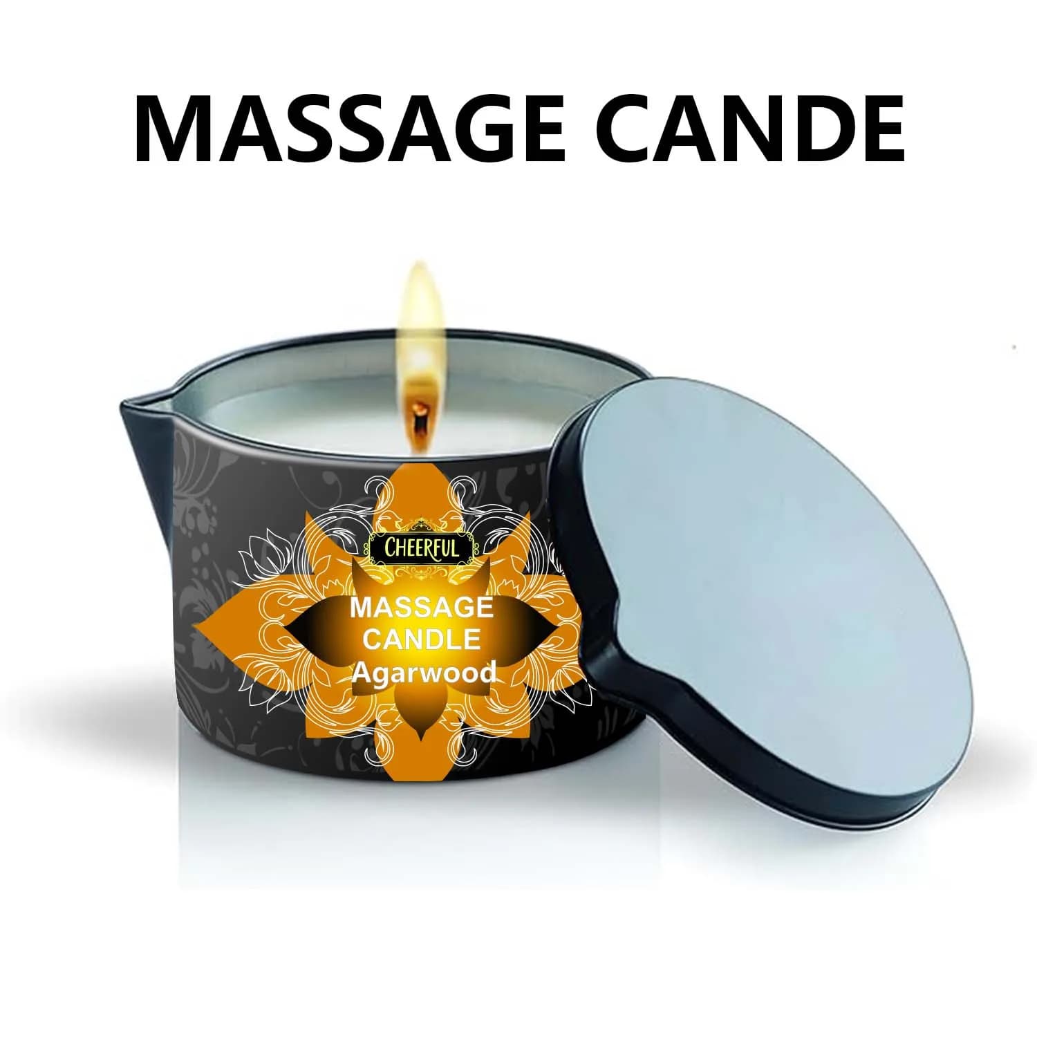 Bougie à l'huile de massage, bougie d'aromathérapie hydratante, bougie créative anti-brûlure en fer,