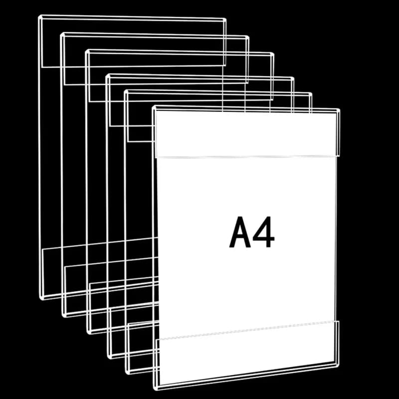 Cadre Photo en acrylique sans poinçon, étiquette de prix transparente murale avec signe de Table, ca