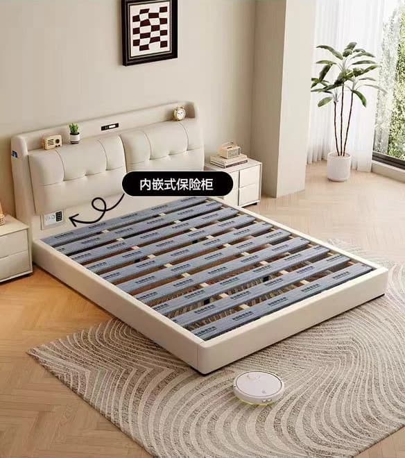 Nouveau Design de luxe Design moderne ensemble de lit meubles chambre cadre de lit Double avec Port