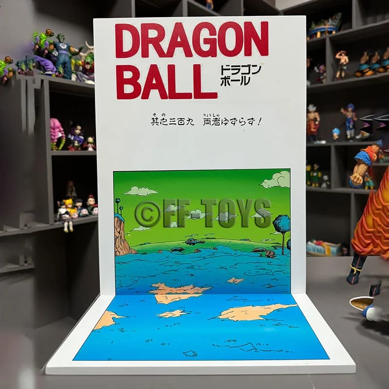 Dragon Ball Namek Planet Base Dbz Background, Scène en bois, Modèle d'affichage, Jouets de collectio