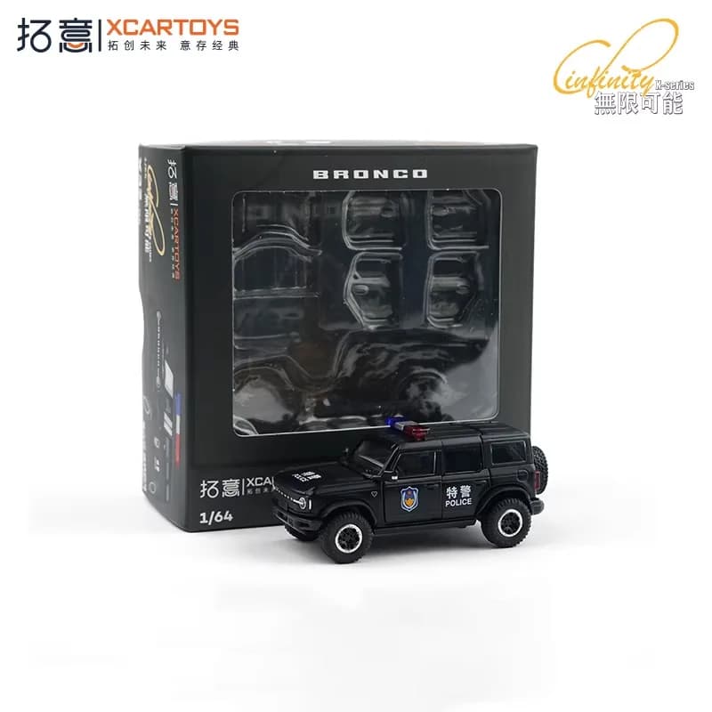 XCartoys 1:64 Bronco Véhicule tactique de police Modèle de voiture miniature en métal