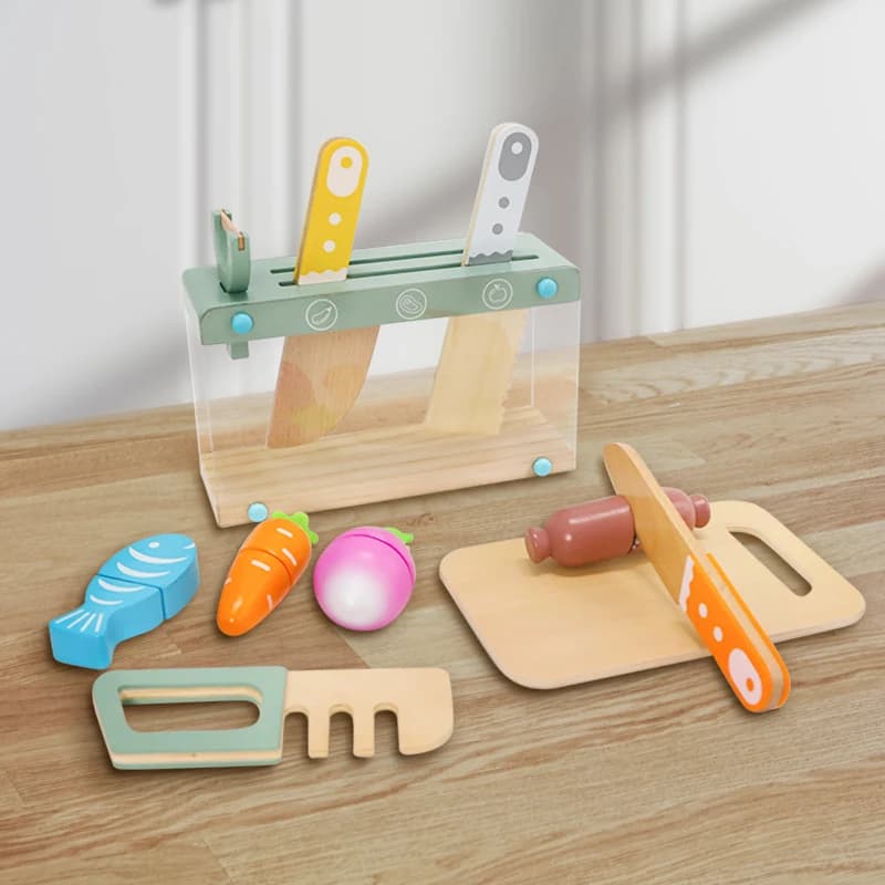 Jouet de cuisine en bois, vaisselle en bois, ensembles alimentaires, jeu de rôle, Cosplay éducatif,