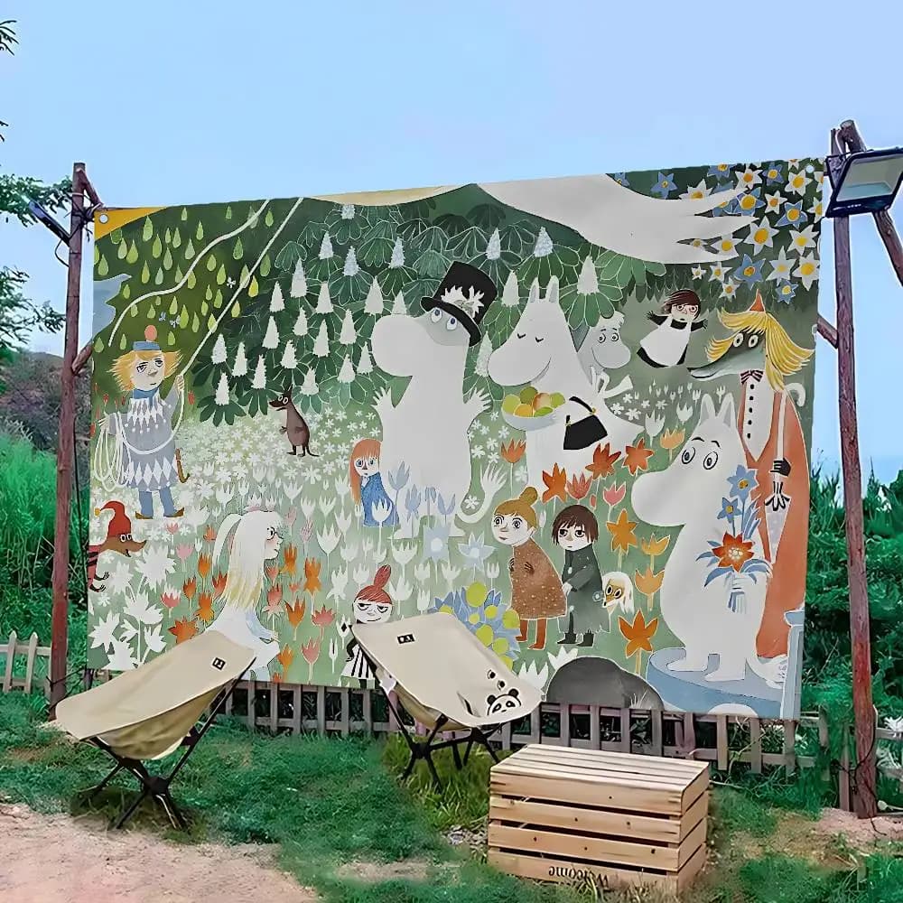 Drapeau décoratif Moomins Anime pour salon, maison, dortoir, bannière décorative artistique pour la