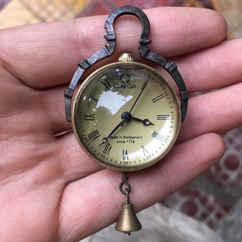 Montre de poche rétro avec pendentif sphérique en cristal Bronze, montre de poche mécanique semi-aut
