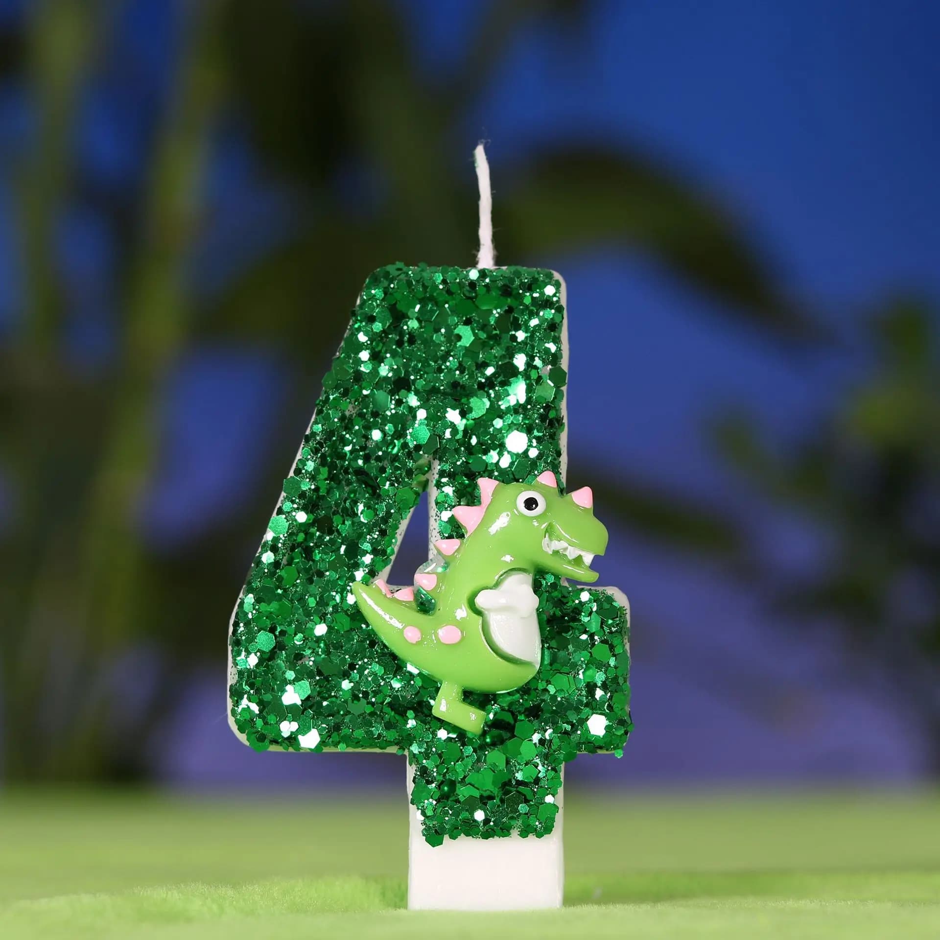 Bougie numérique de dinosaure de dessin animé d'anniversaire, décoration de fête