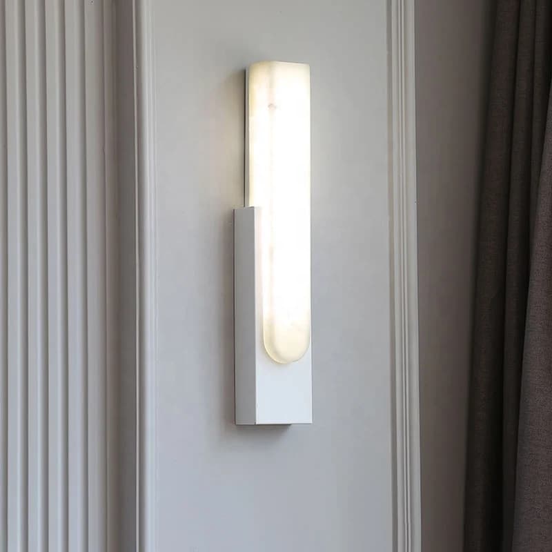 Appliques murales LED en résine pour chambre à coucher, style nordique moderne, imitation marbre, lu
