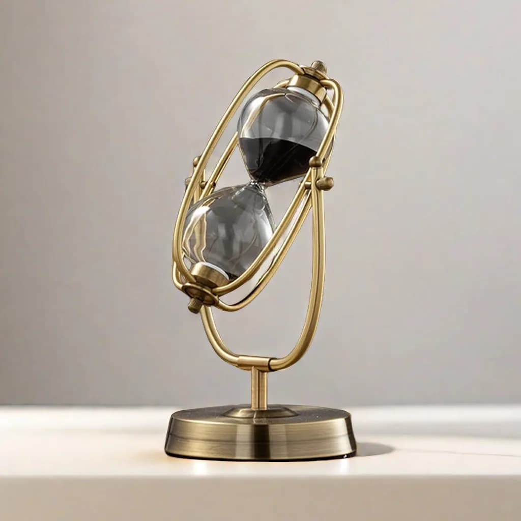 Sablier en verre ornement doré Codex rotatif sablier minuterie maison luxe ornement créatif coulant