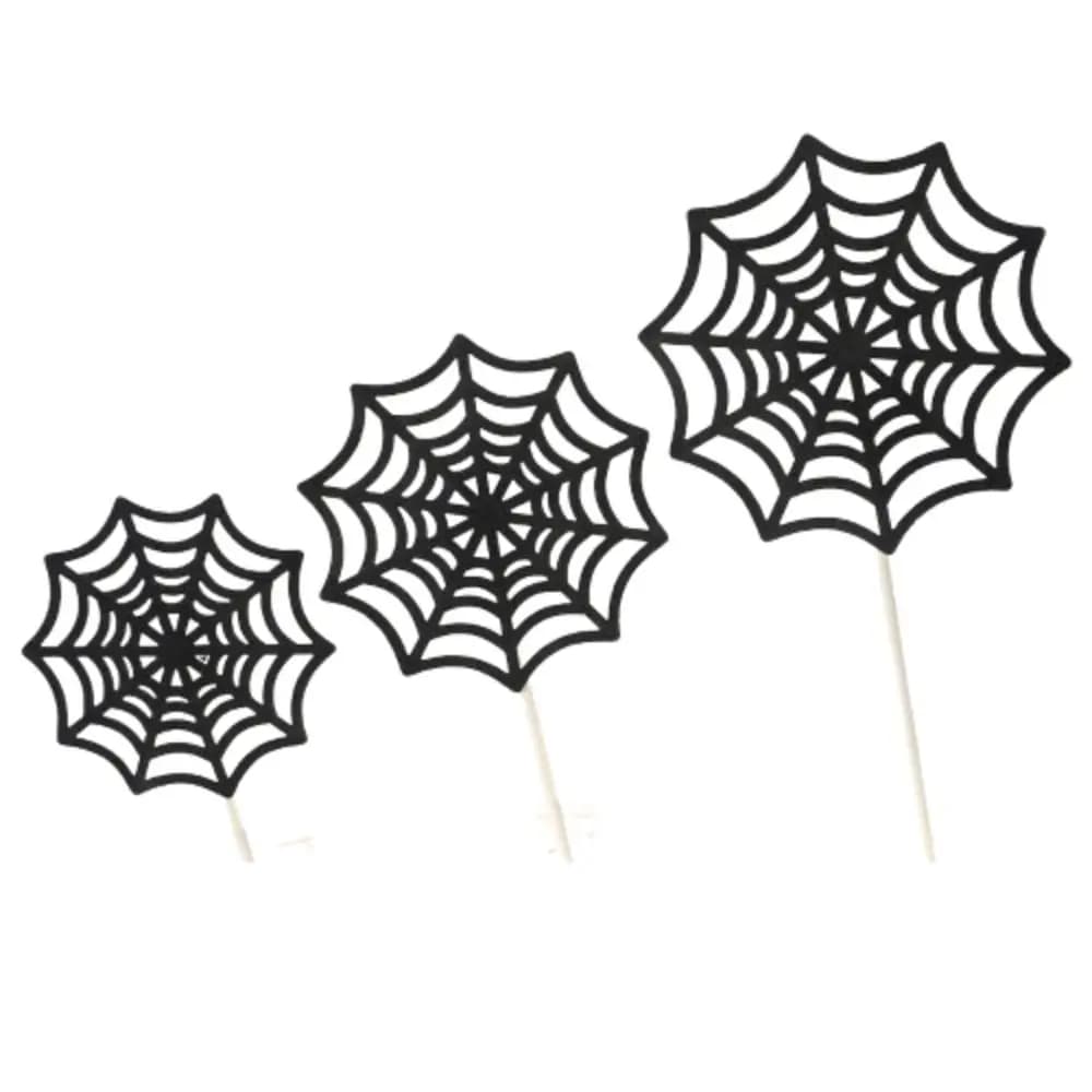 Décorations de gâteau en papier toile d'araignée, décorations amusantes pour cupcakes d'Halloween, d