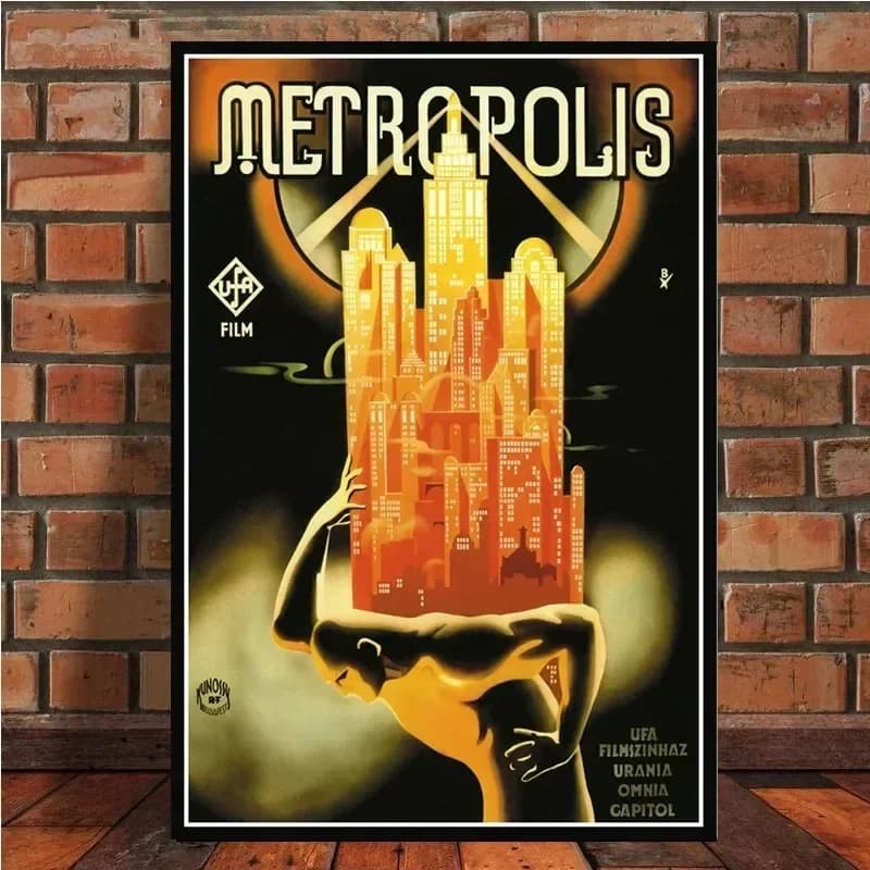 Toile d'art mural de film Metropolis Vintage des années 80, affiches imprimées pour décor de salon