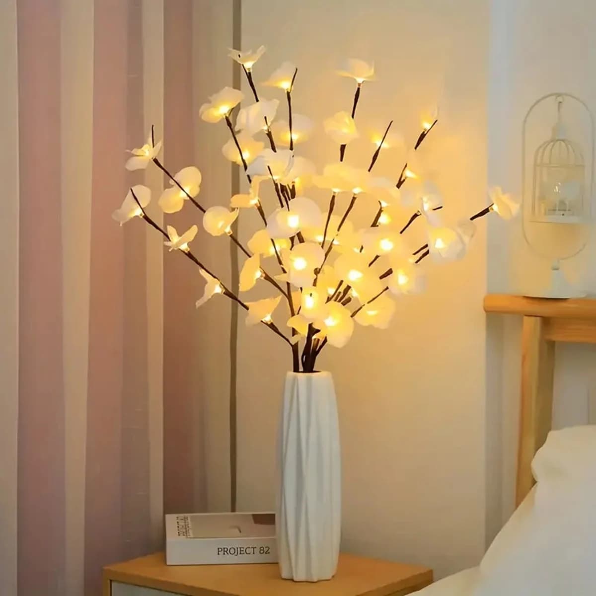 1pc fleurs Branches lumières artificielles blanc Phalaenopsis lumières décoratives fleur forme lumiè