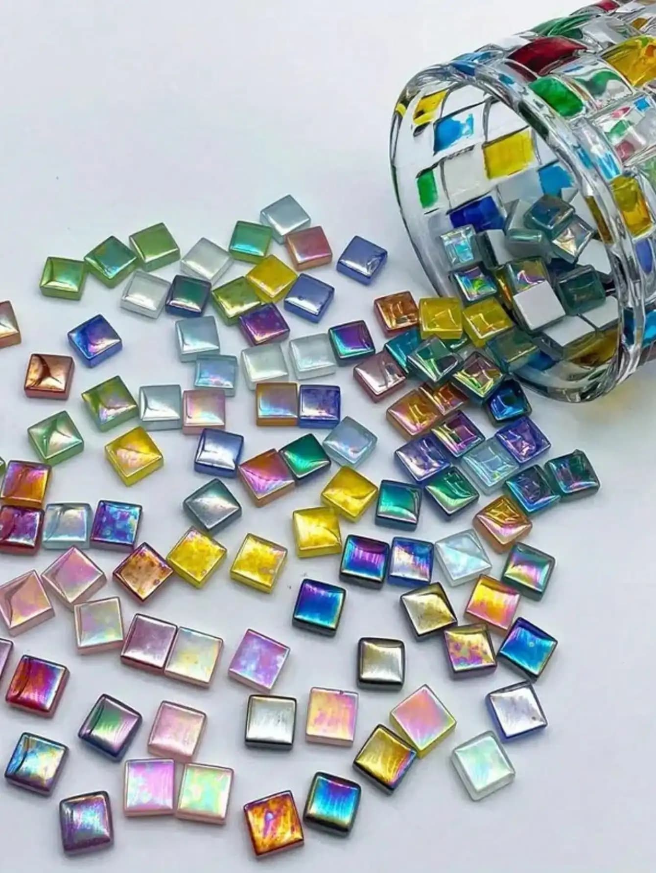 Carreaux de mosaïque en verre arc-en-ciel, 100 pièces, pour bricolage, artisanat et projets faits à