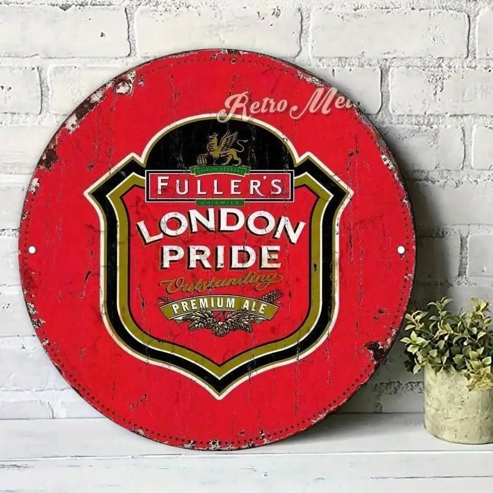 Plaque murale vintage en métal « London Pride » pour pub, décoration rétro en aluminium pour bar à d