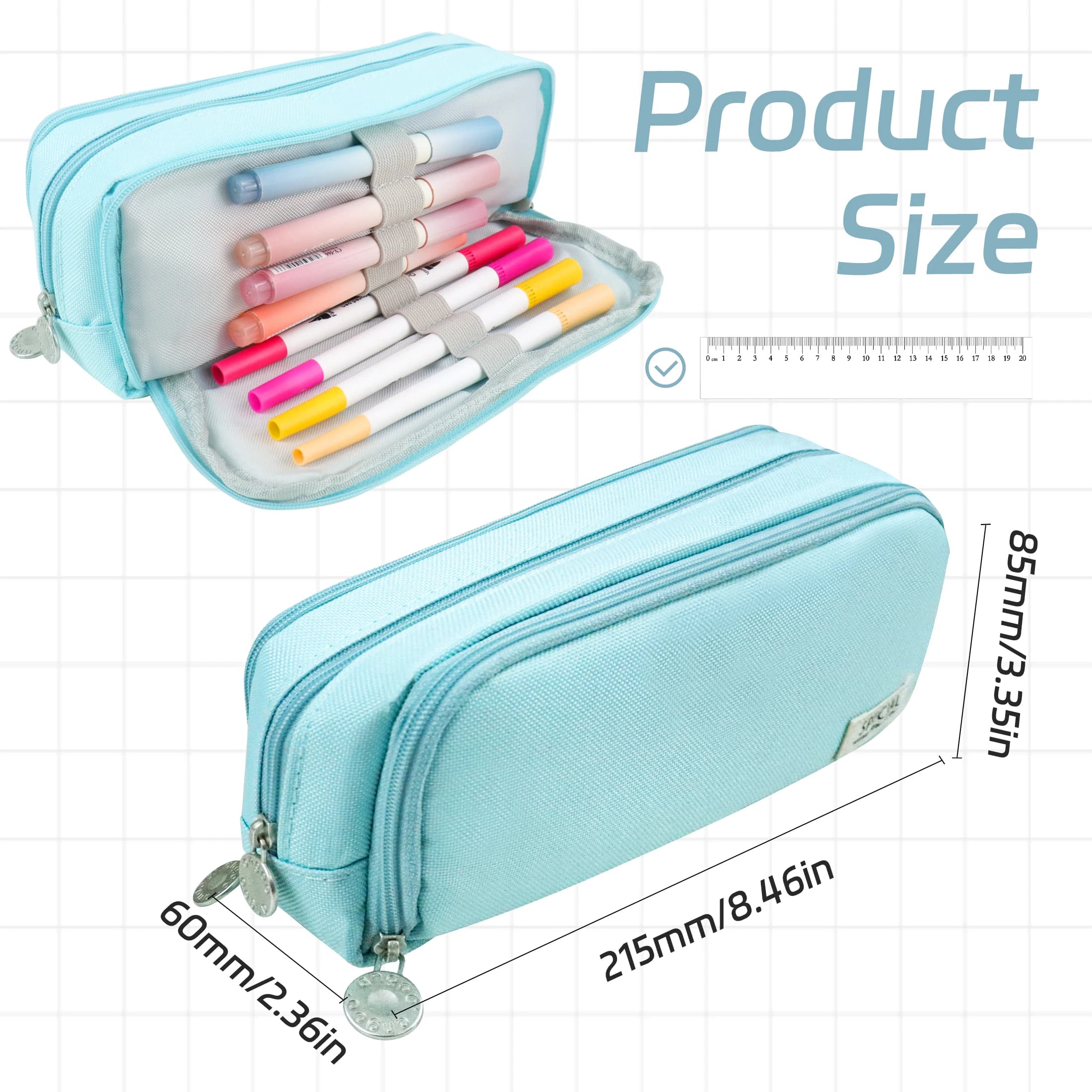 Trousse à crayons Kawaii, sac de rangement de grande capacité, organisateur de bureau pour étudiants