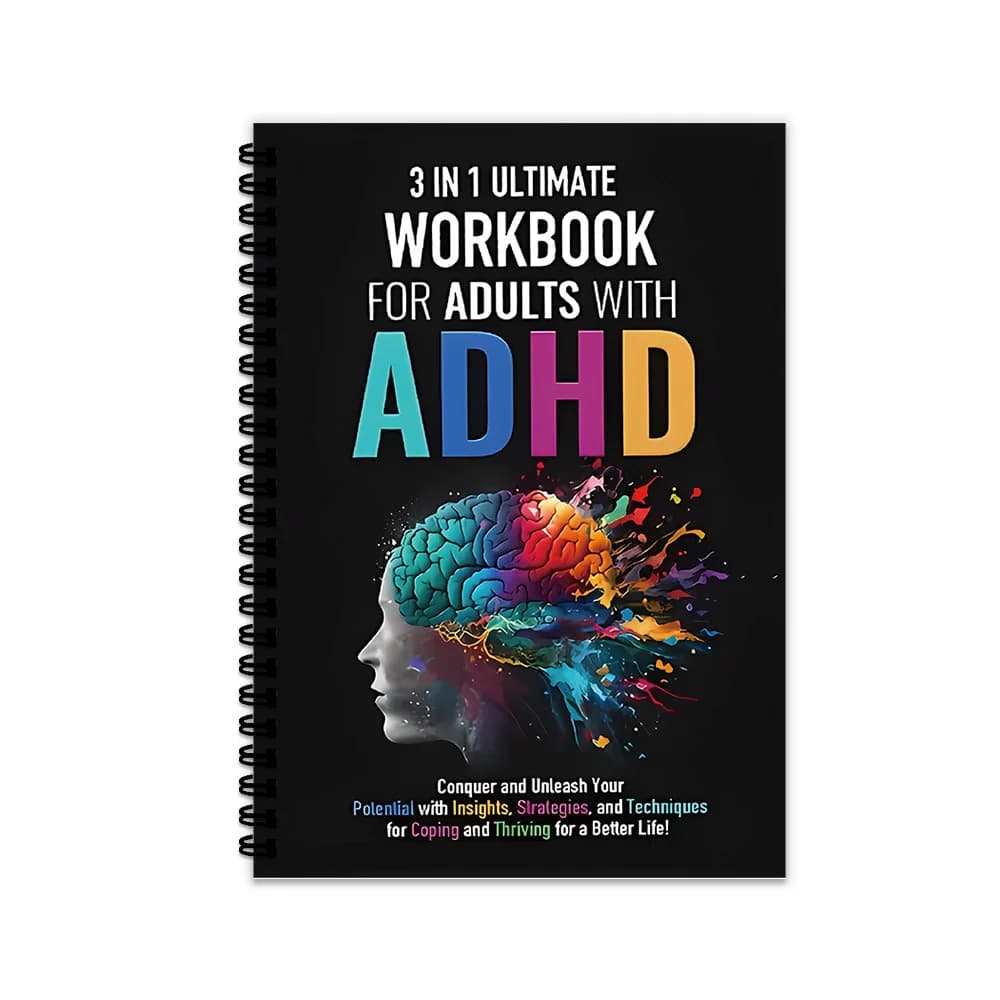 1 carnet à spirales pour TDAH, cahier d'exercices sur les fonctions exécutives pour adultes, carnet