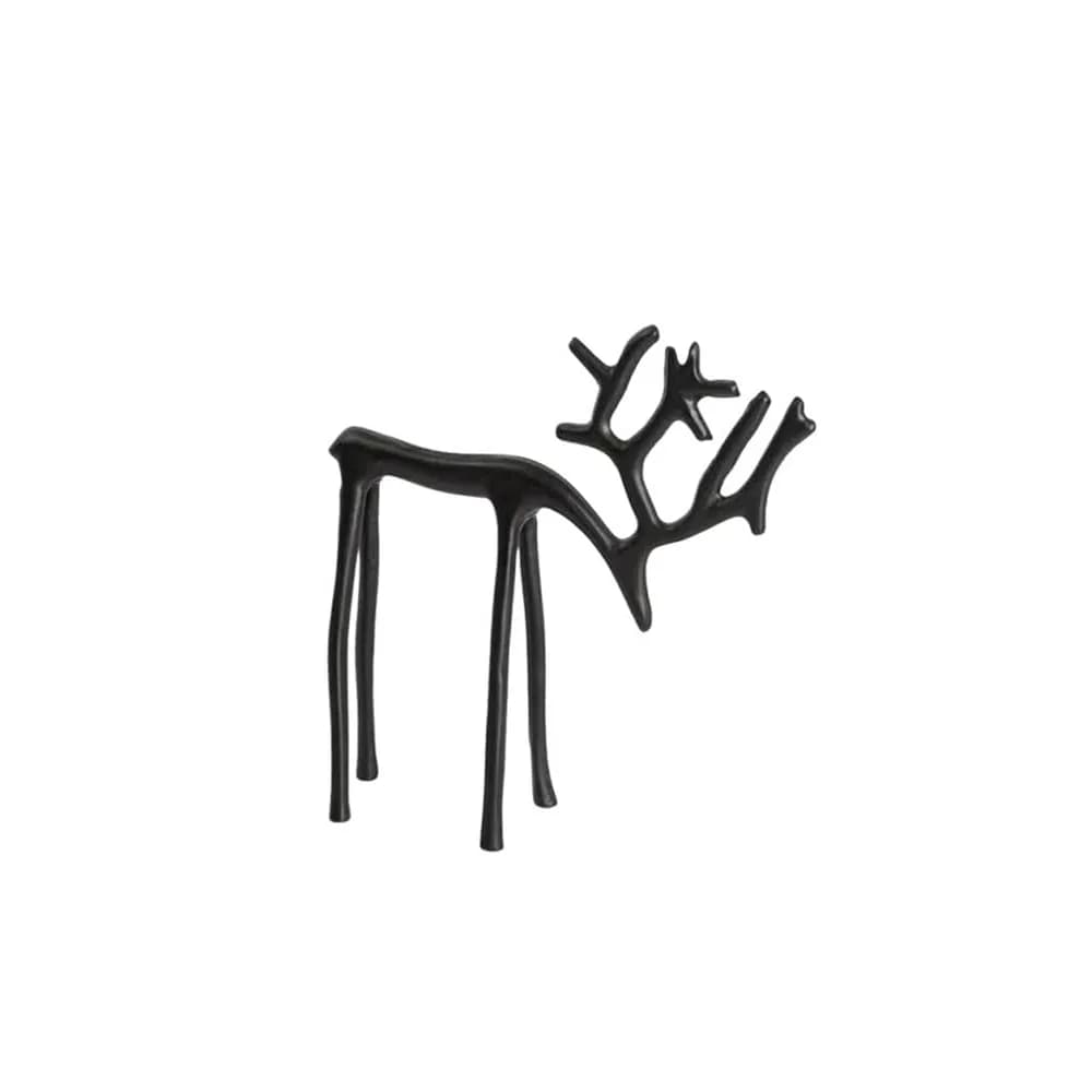 Décoration de noël de renne noire, Sculpture de cerf de Style européen moderne, ornements de table d