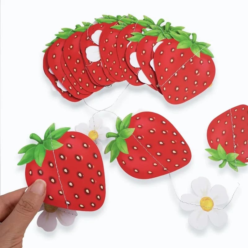Guirlande de fraises, décorations de premier anniversaire de baies, bannières suspendues de fruits p